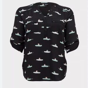 Torrid Harper Frenchies Blouse - Black